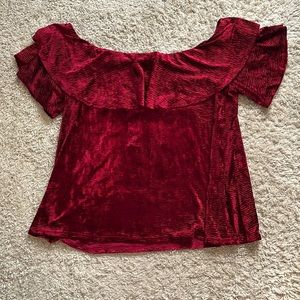 Off Shoulder Velvet Top